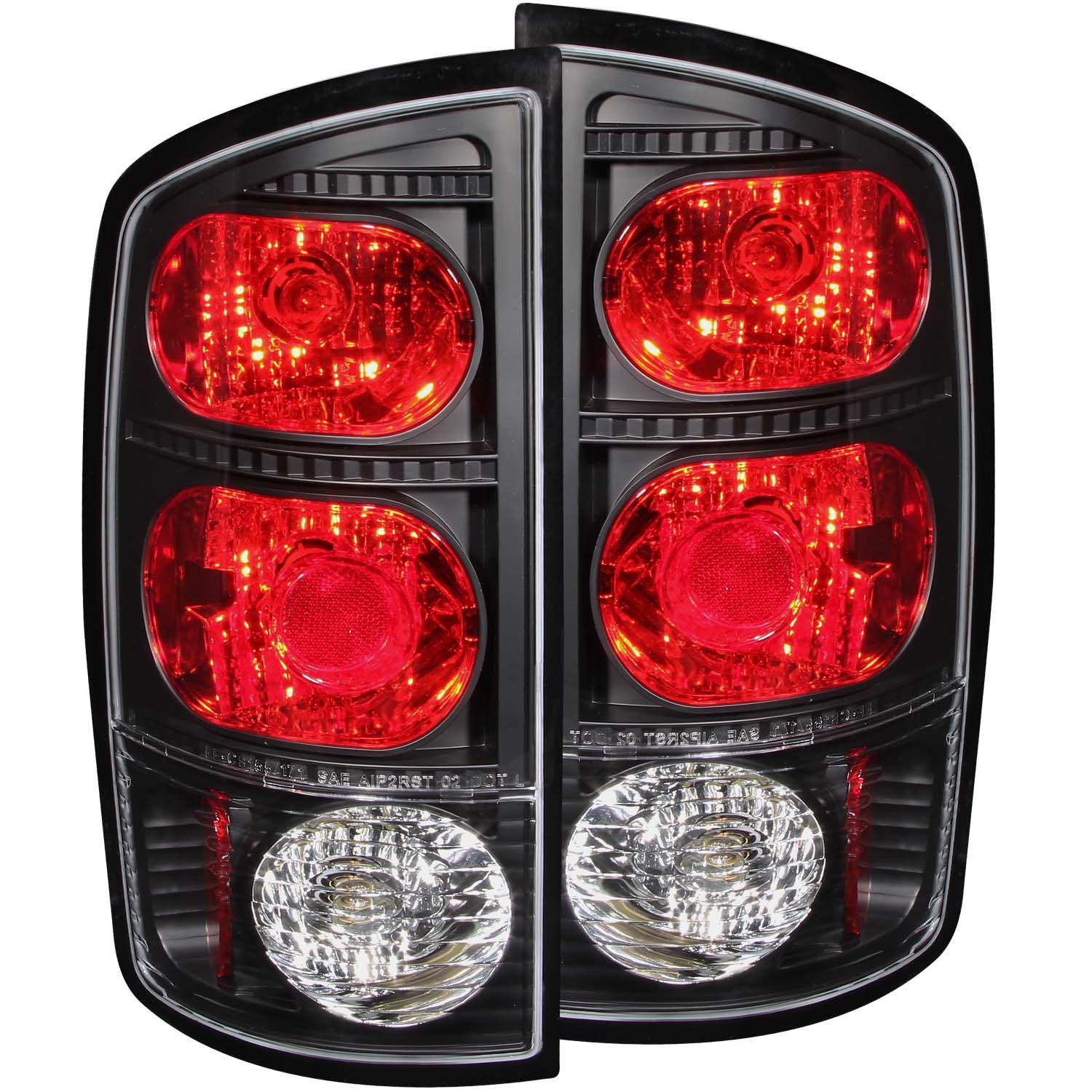 ANZO 211045 TAIL LIGHTS BLACK CLEAR 2003-2005 Fit Ram