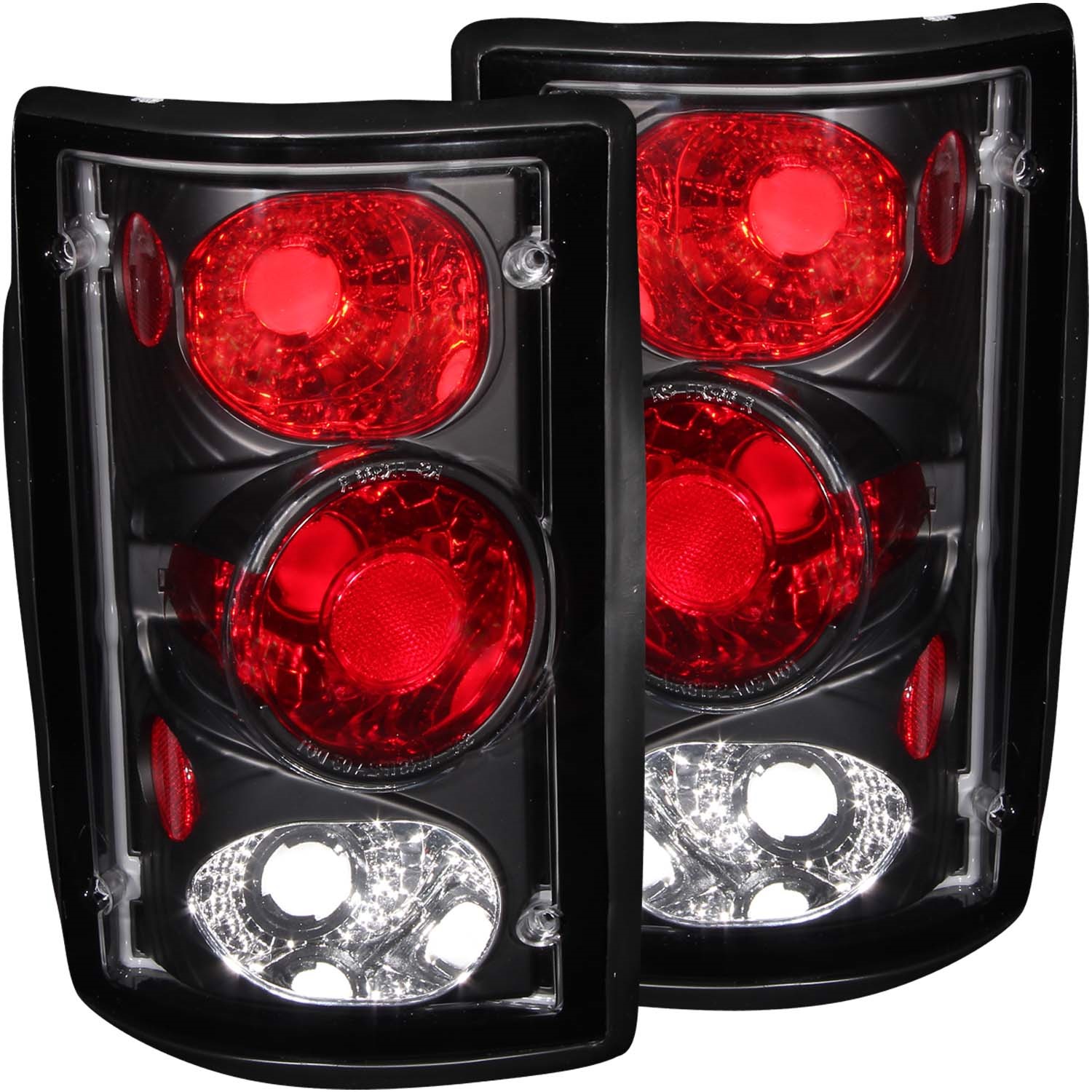 ANZO 211051 TAIL LIGHTS BLACK CLEAR 1995-2002 Econoline