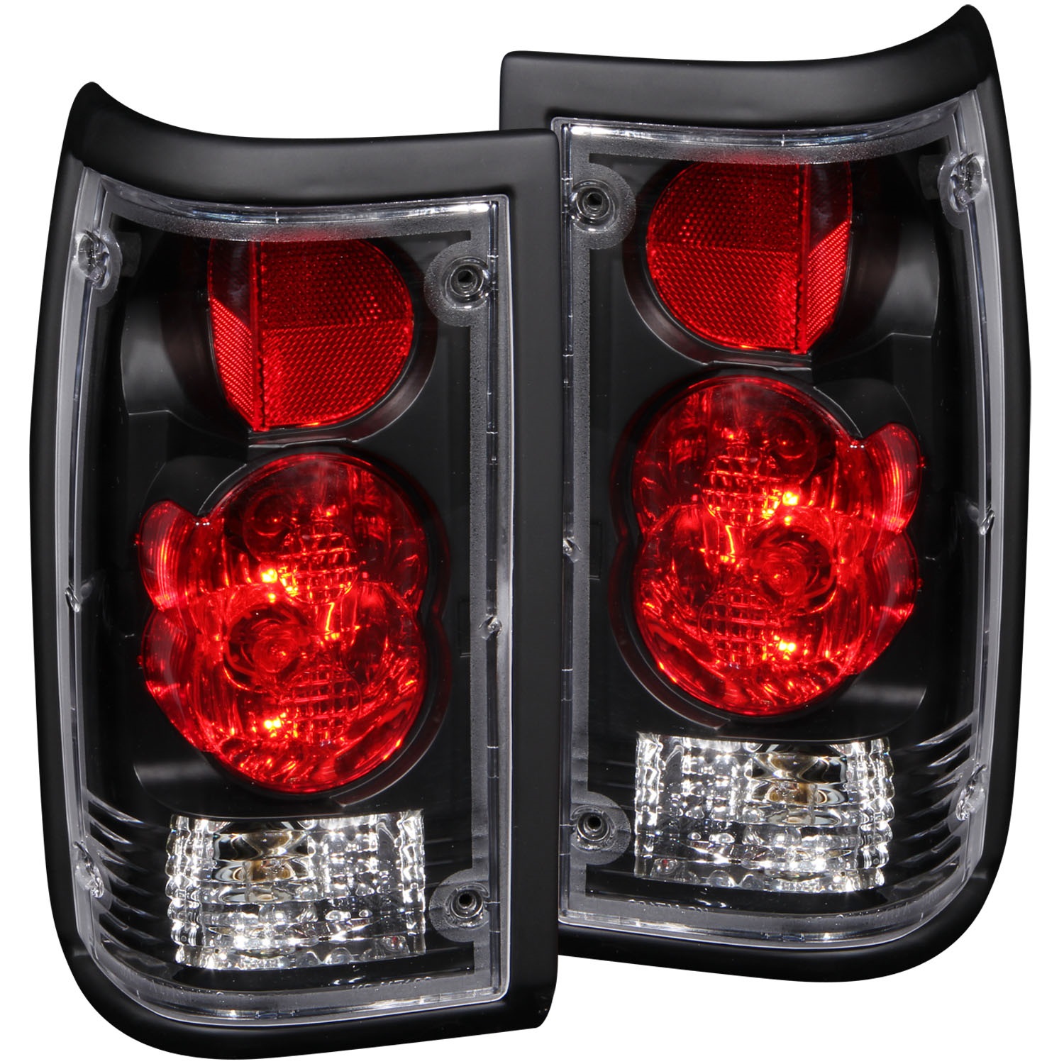 ANZO 211113 TAIL LIGHTS BLACK CLEAR For 1986-1987 B2000