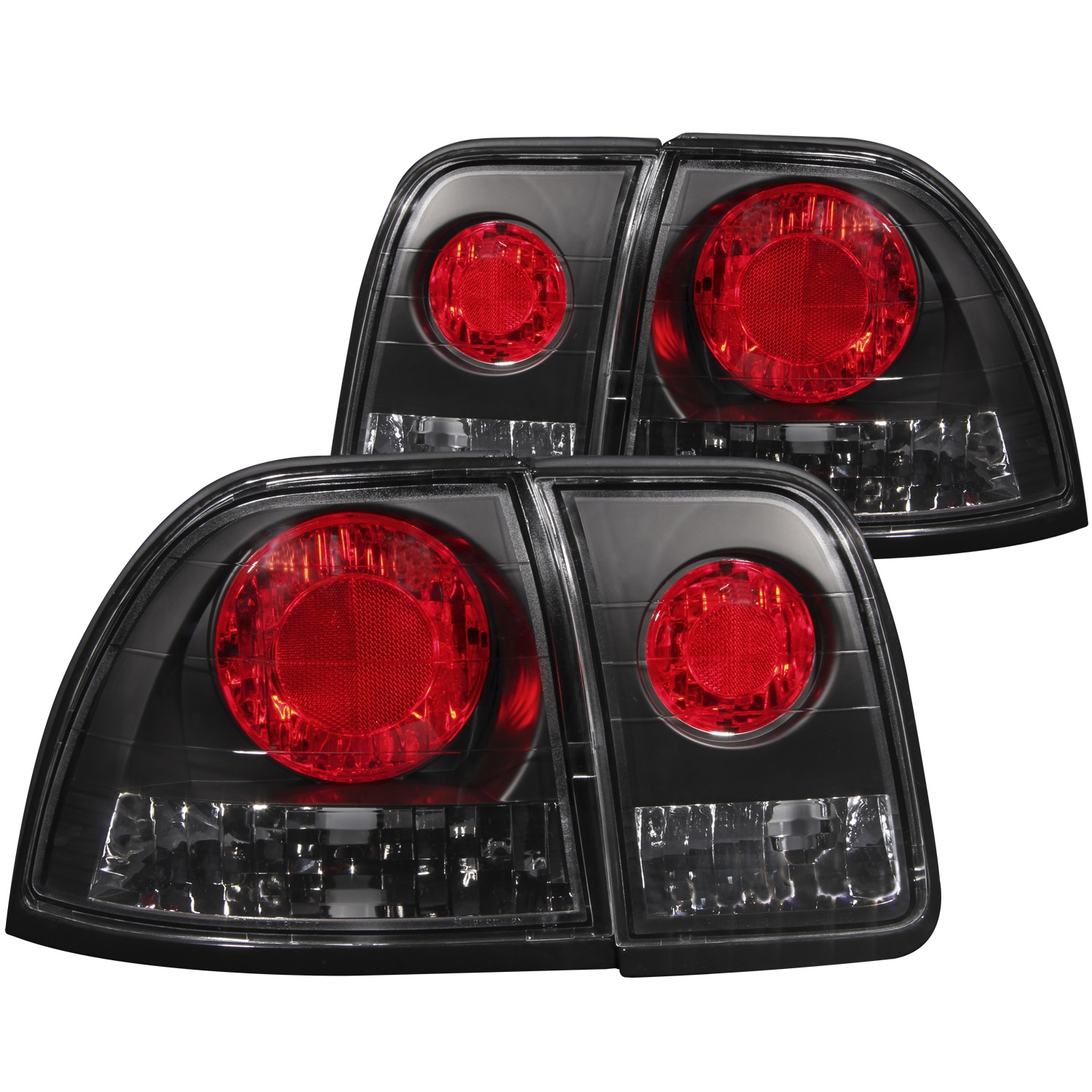 ANZO 221039 TAIL LIGHTS BLACK CLEAR For 1996-1997 Accord