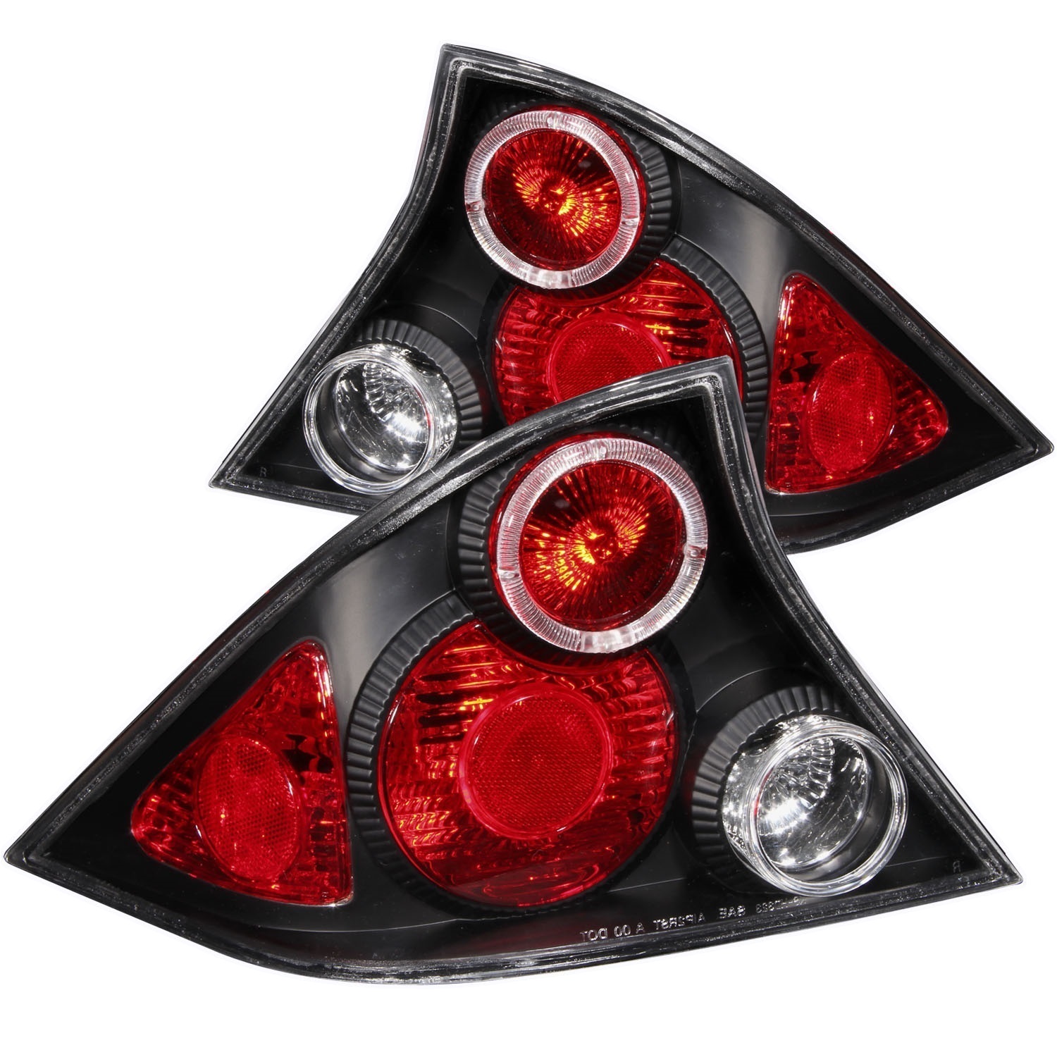 ANZO 221046 TAIL LIGHTS BLACK CLEAR w/ HALO For 2001-2003 Civic