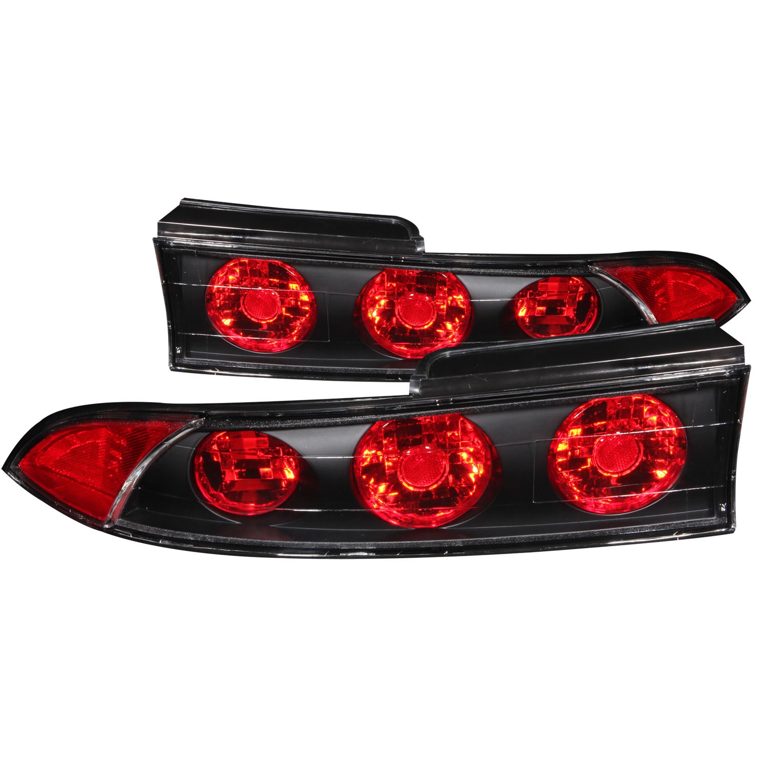 ANZO 221084 TAIL LIGHTS BLACK CLEAR For 1995-1999 Eclipse