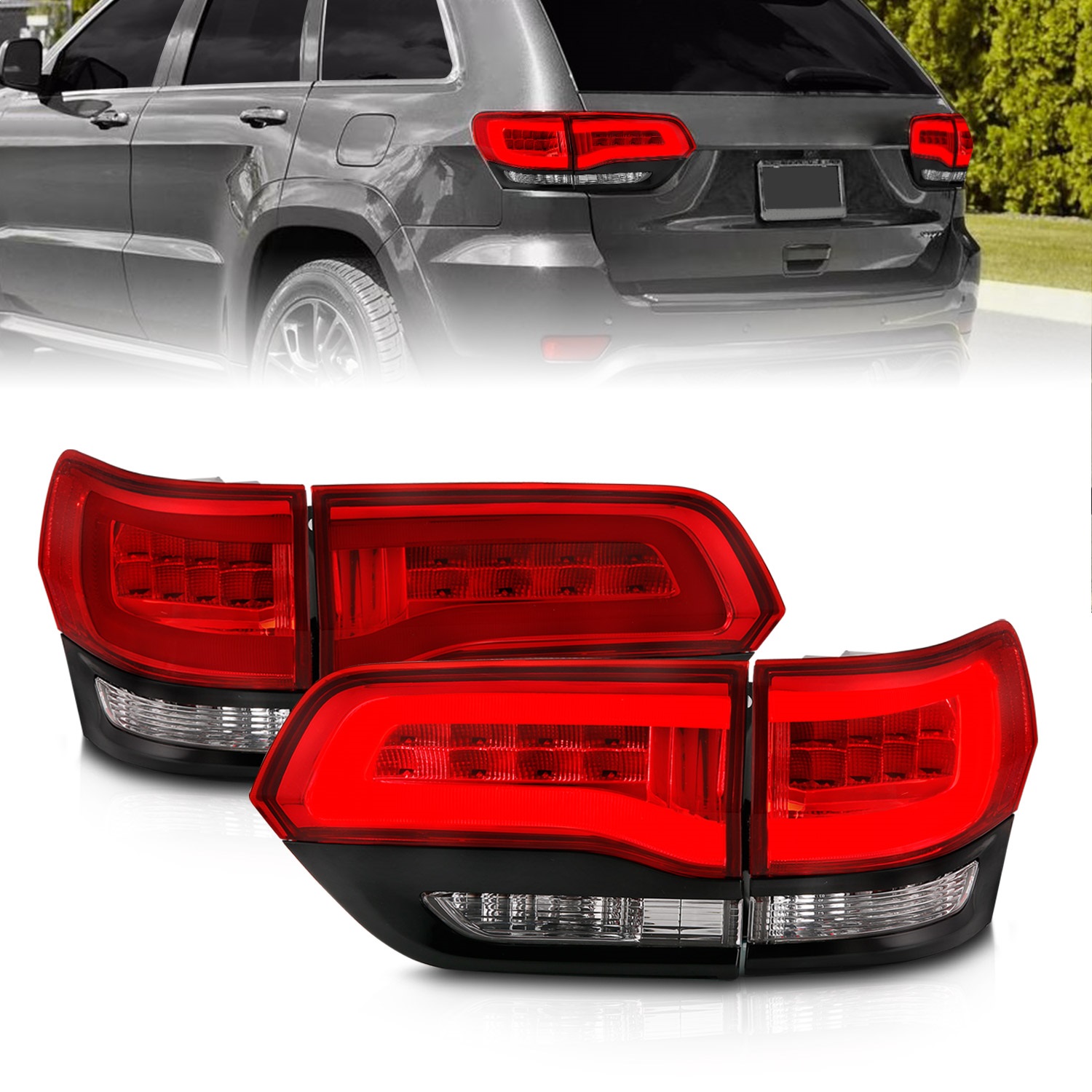 Anzo USA 311268 Tail Light Assembly Fits 14-17 Grand Cherokee (WK2)