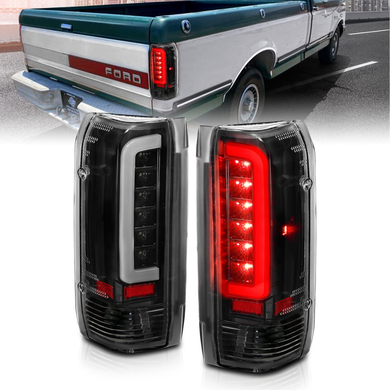 Anzo USA 311350 LED Tail Light Assembly Fits 89-96 Bronco F-150 F-250 F-350