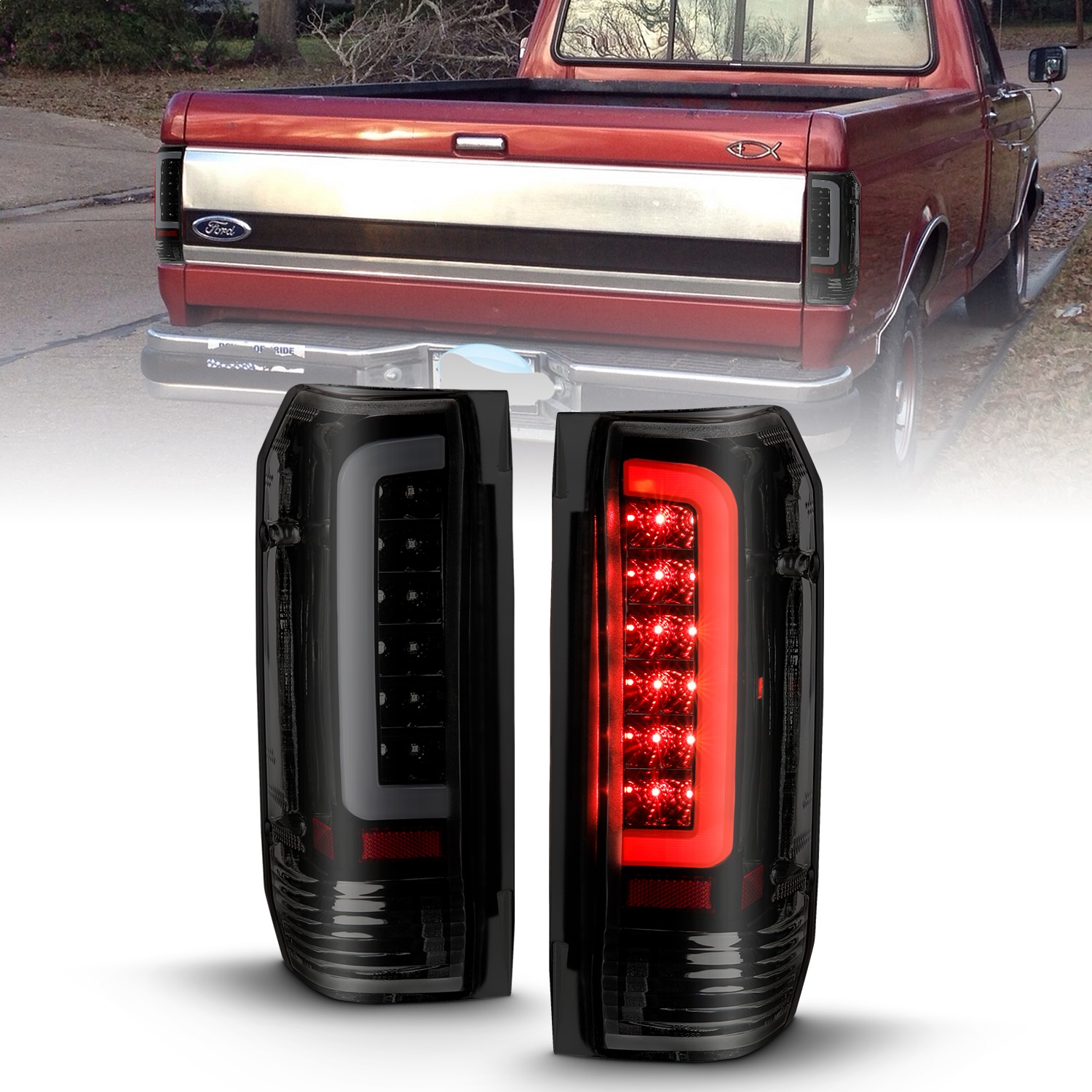 Anzo USA 311351 LED Tail Light Assembly Fits 89-96 Bronco F-150 F-250 F-350