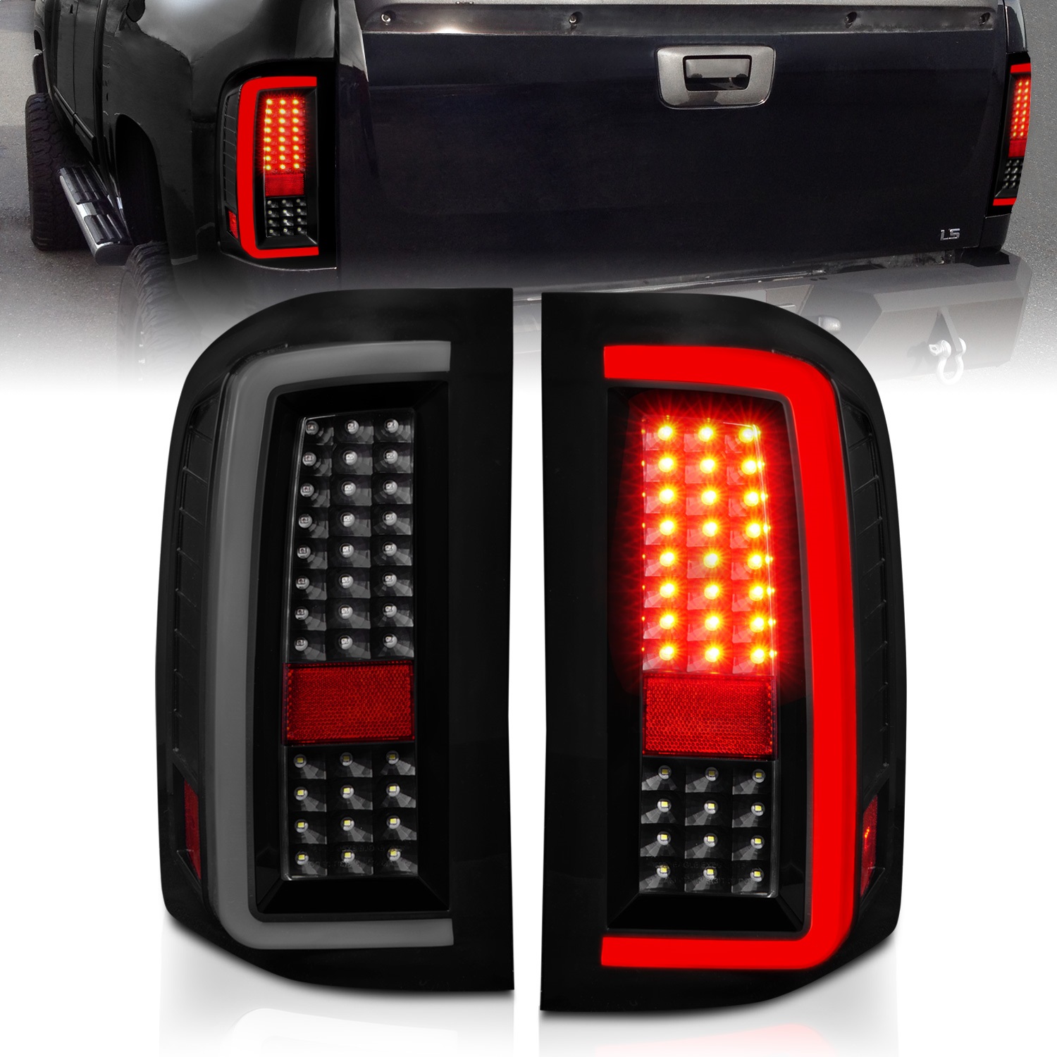 Anzo Fit 2007-2013 Chevrolet Silverado1500/ 2500/ 3500 LED Tail Lights