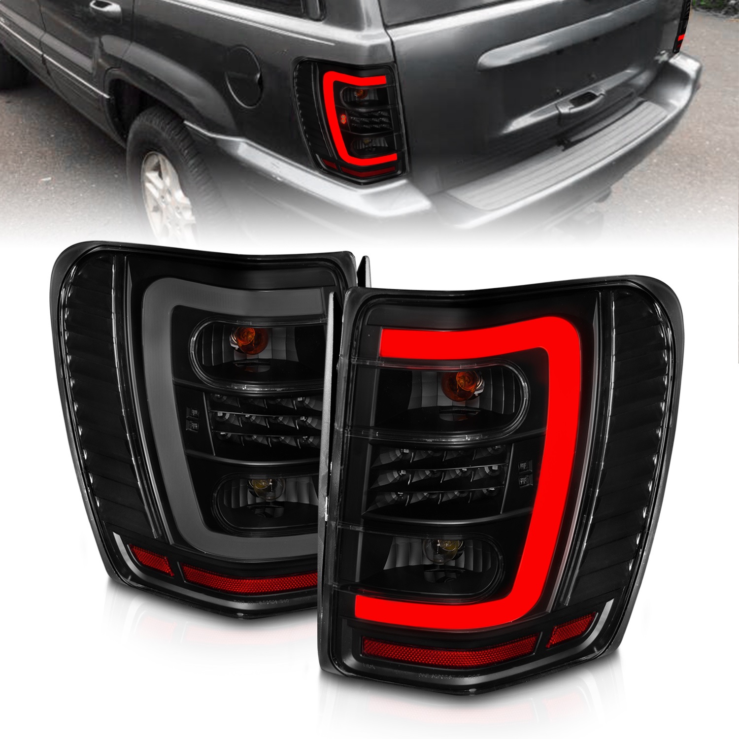 Anzo USA 311395 LED Tail Light Assembly Fits 99-04 Grand Cherokee (WJ)