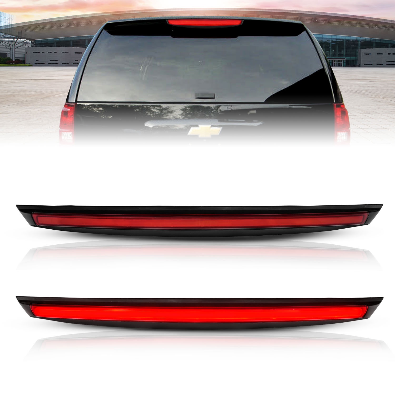 ANZO Fit 2007-2014 Suburban 1500 LED 3rd Brake Light Black Housing Red Lens