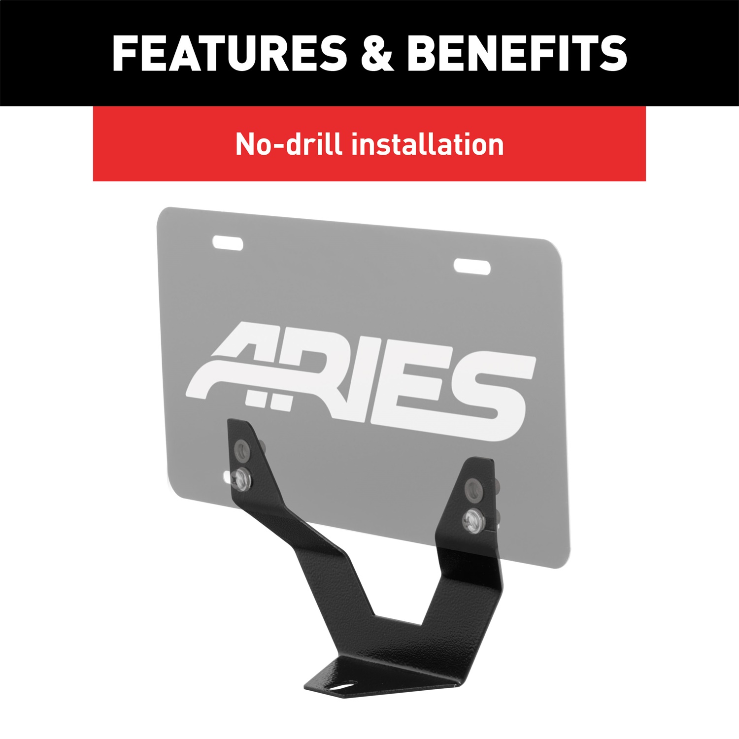 ARIES BBDR350000 Bull Bar License Plate Bracket LiftKits4Less