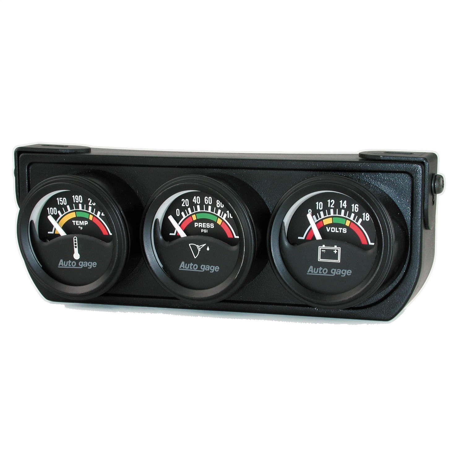 AutoMeter 2391 Autogage Electric Mini Oil/Volt/Water Gauge Black Console - Picture 1 of 6