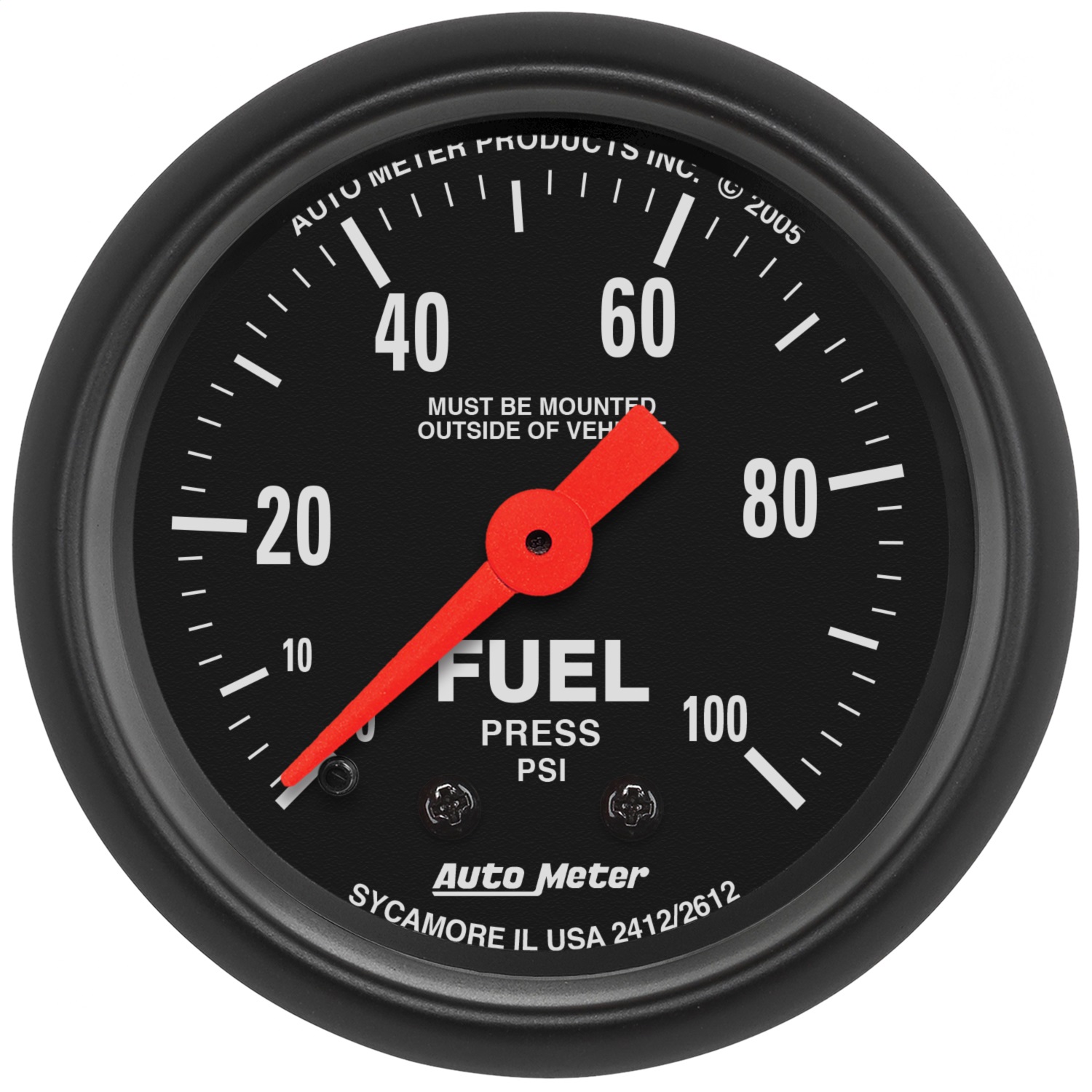 Auto Meter 4711 Carbon Fiber Mechanical Fuel Pressure Gauge