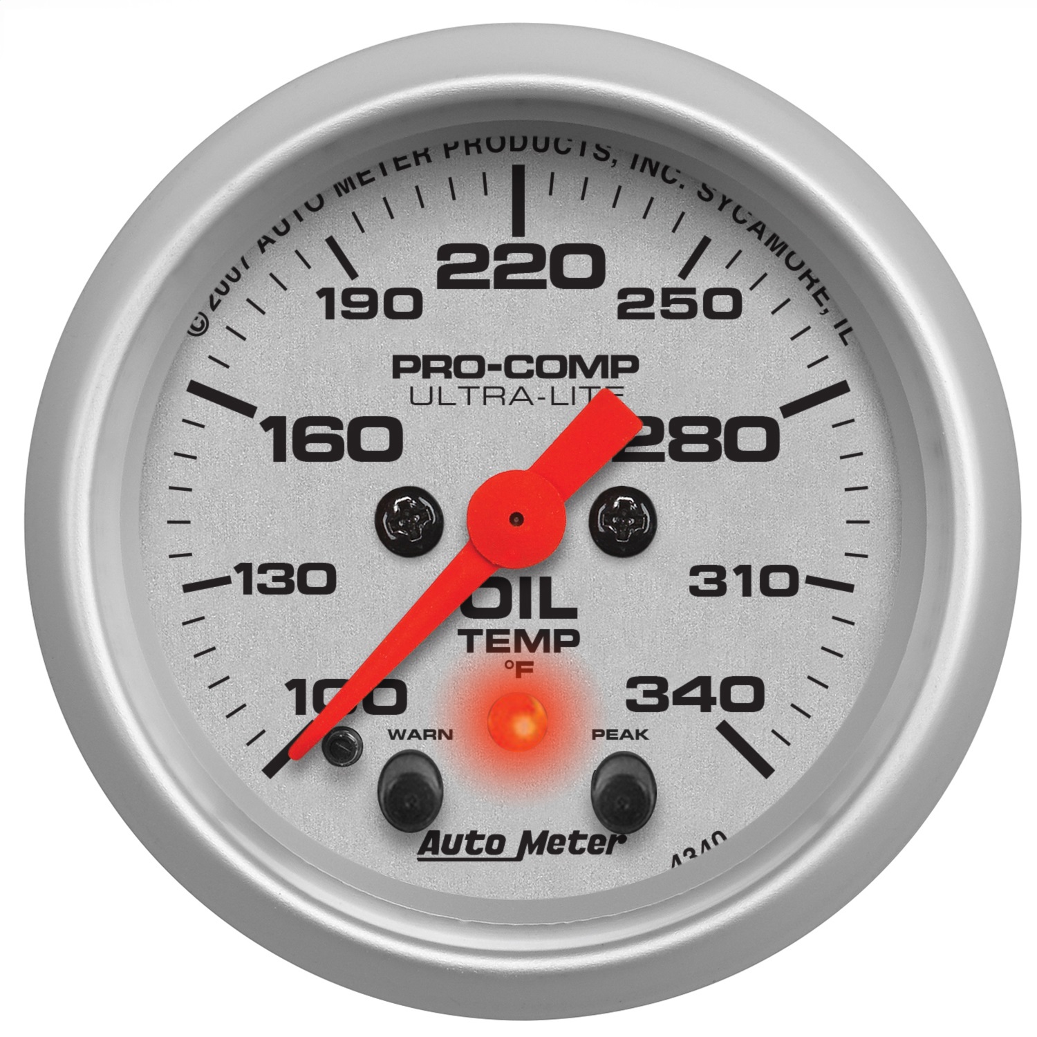 Autometer 4340 Ultra Lite Electric Oil Temperature Gauge