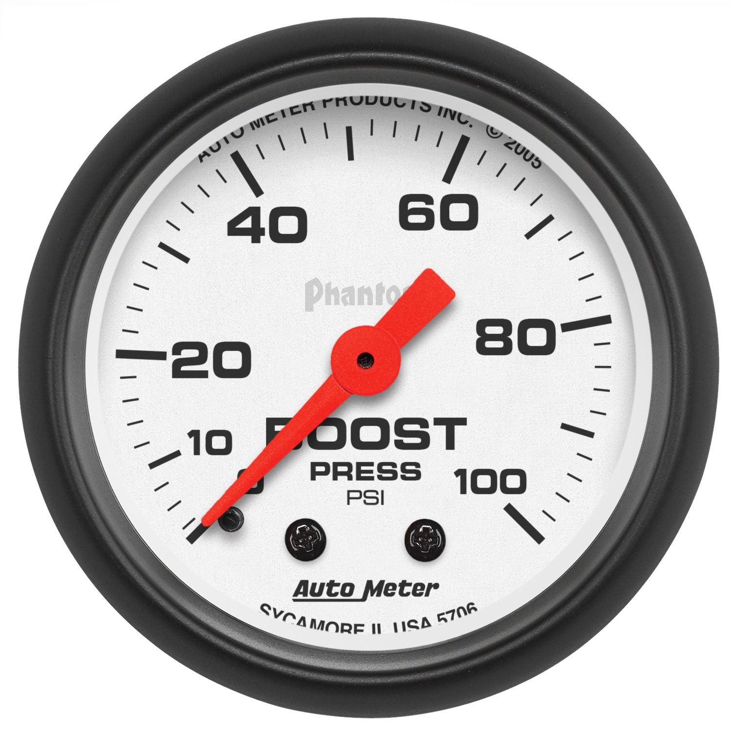 AutoMeter 5706 Gauge, Boost, 2 1/16", 100psi, Mechanical, Phantom
