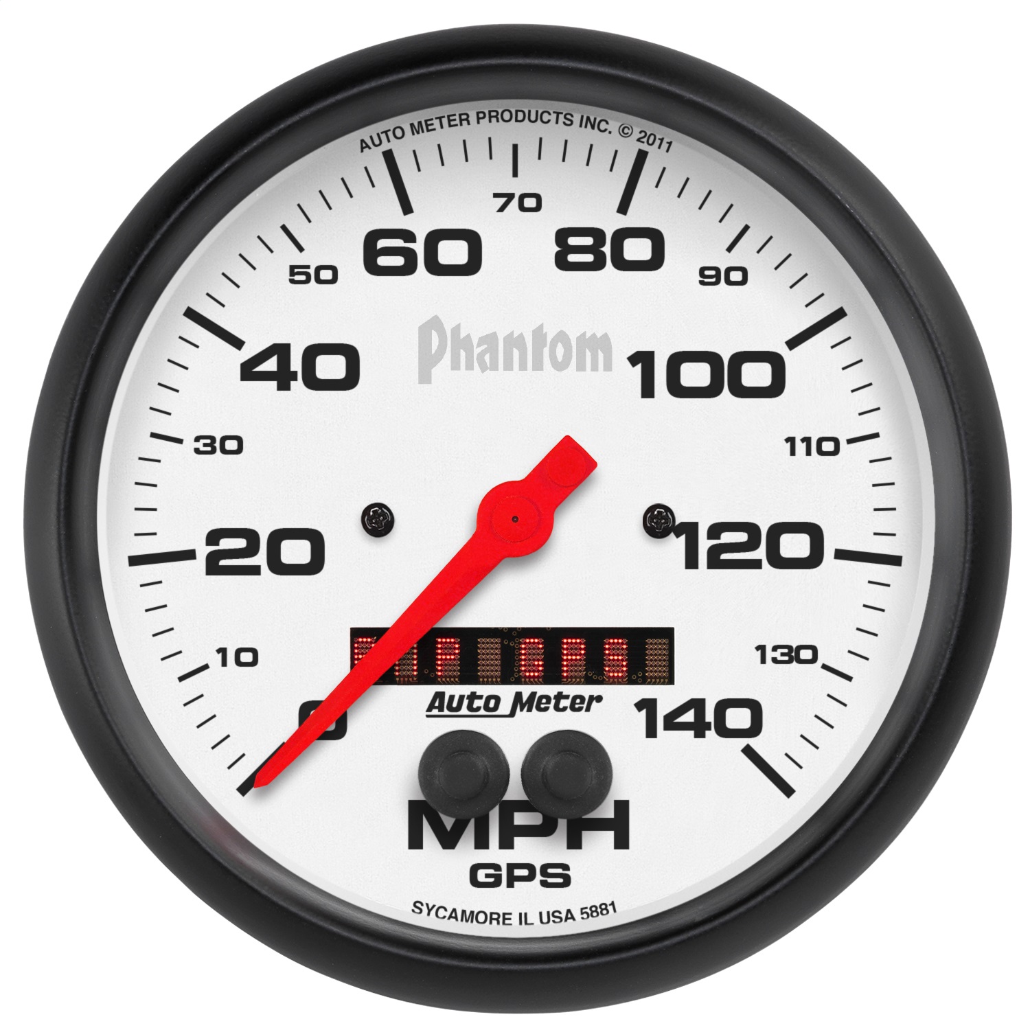 AutoMeter for Phantom 5in 140 MPH In-Dash Full Sweep Speedometer w/ GPS Rally