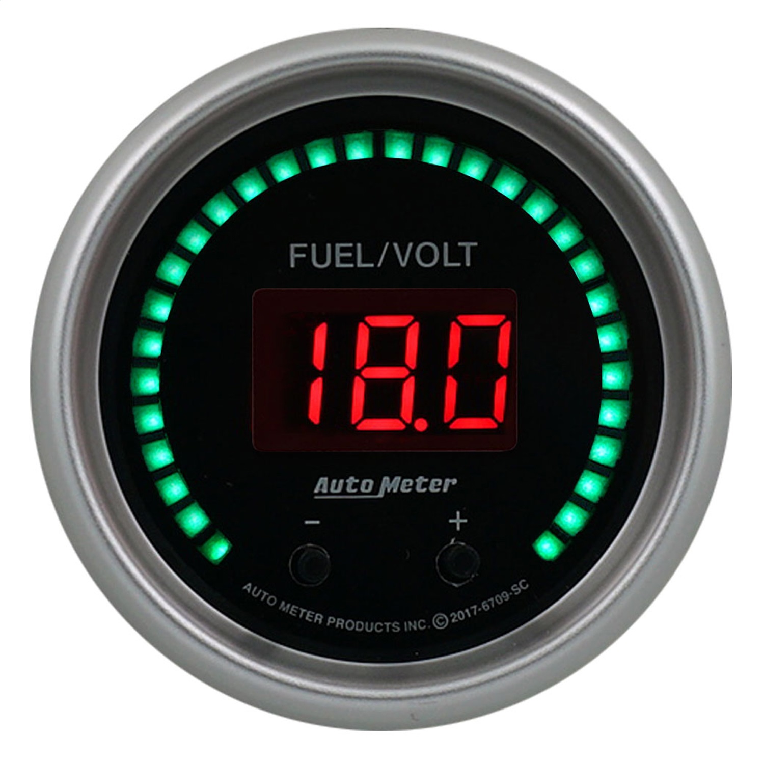 AutoMeter 6709-SC Sport-Comp Elite Digital Fuel Level/Voltage Gauge