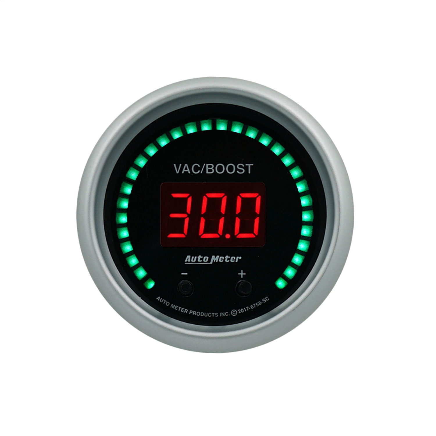 AutoMeter 6758-SC Sport-Comp Elite Digital Two Channel Vacuum/Boost Gauge