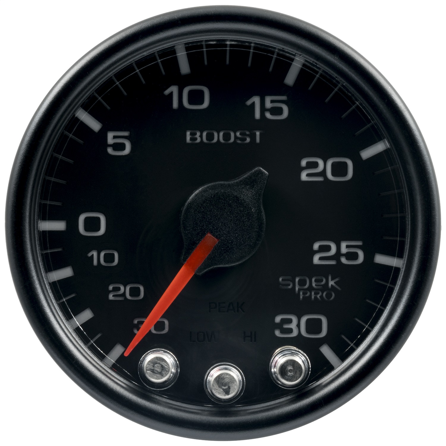 Autometer Spek-Pro Gauge Vac/Boost 2 1/16in 30Inhg-30psi Step Motor W/Peak Warn