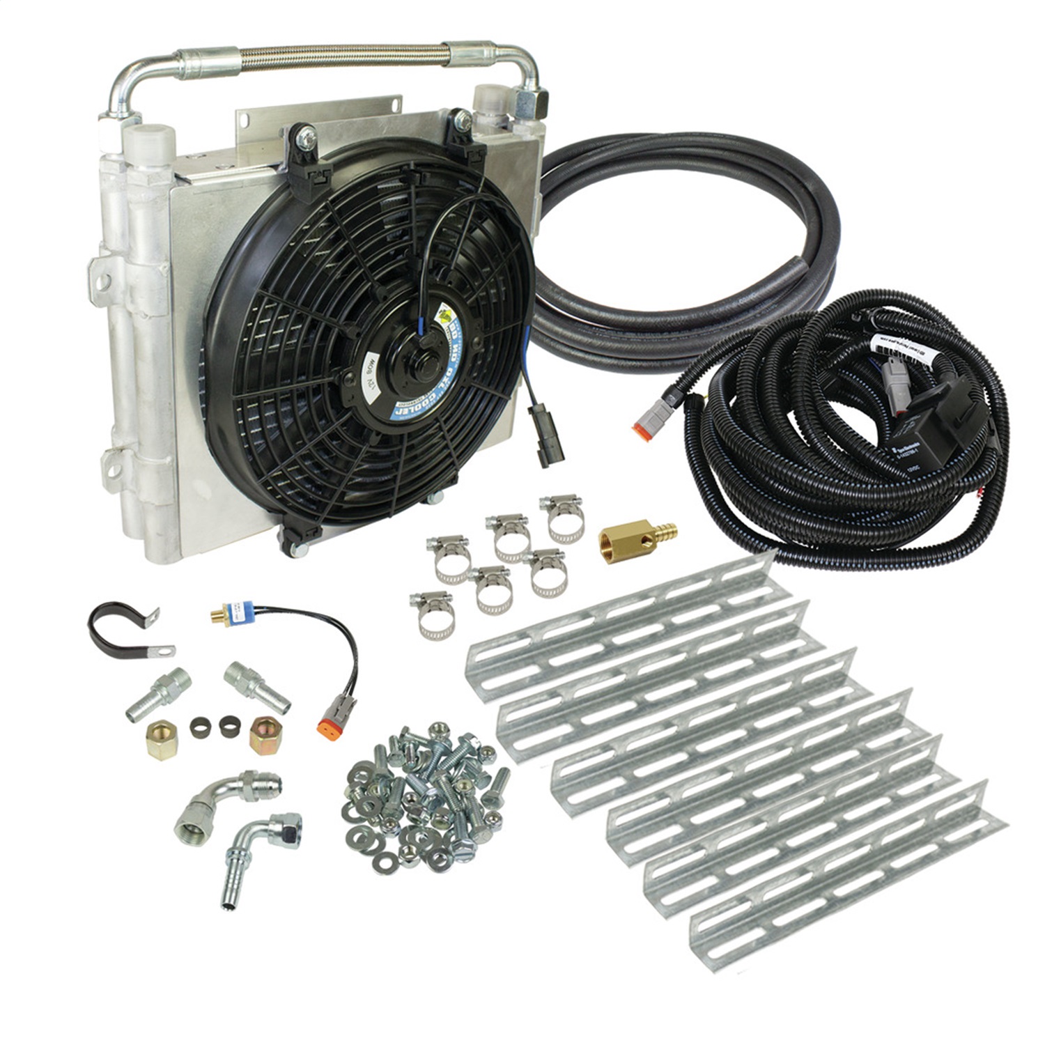 BD Diesel 1030606-DS-12 Xtrude Double Stacked Auxiliary Transmission Cooler Kit
