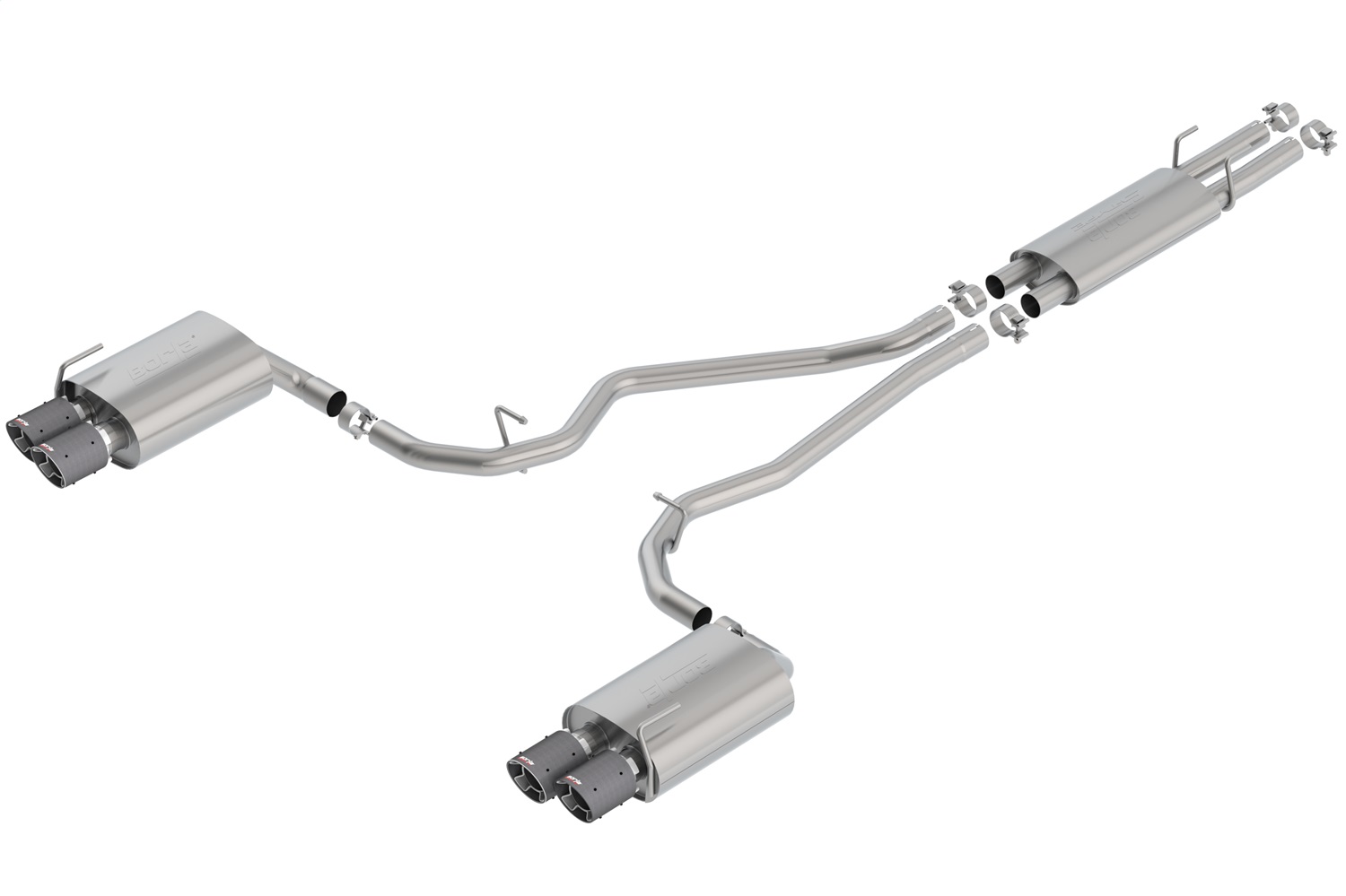 Borla Fit 2020 Ford Explorer ST 3.0L V6 2.25in S-type Exhaust -Carbon Fiber Tips