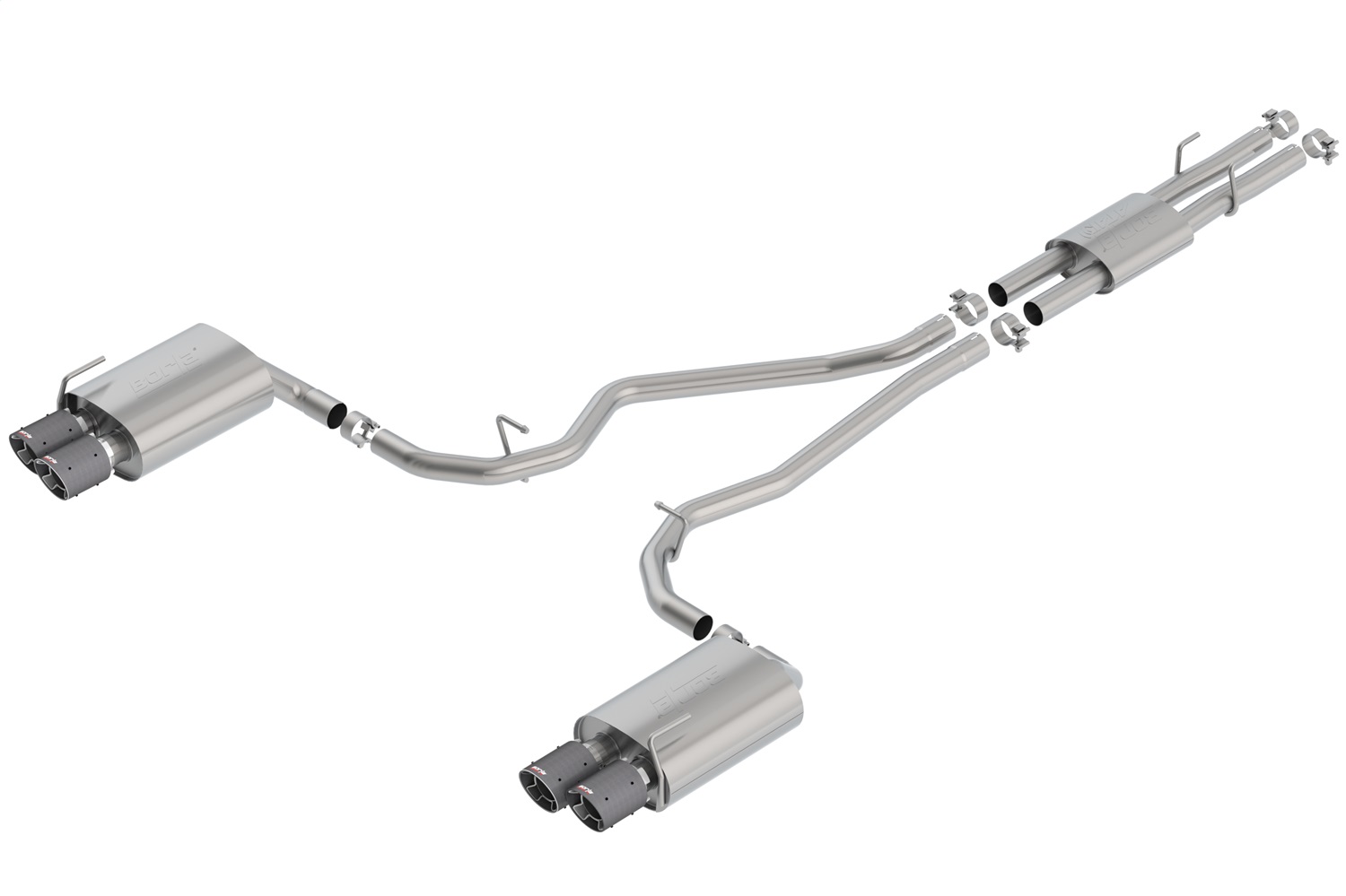 Borla Fit 2020 Ford Explorer ST 3.0L V6 2.25in ATAK Exhaust - Carbon Fiber Tips