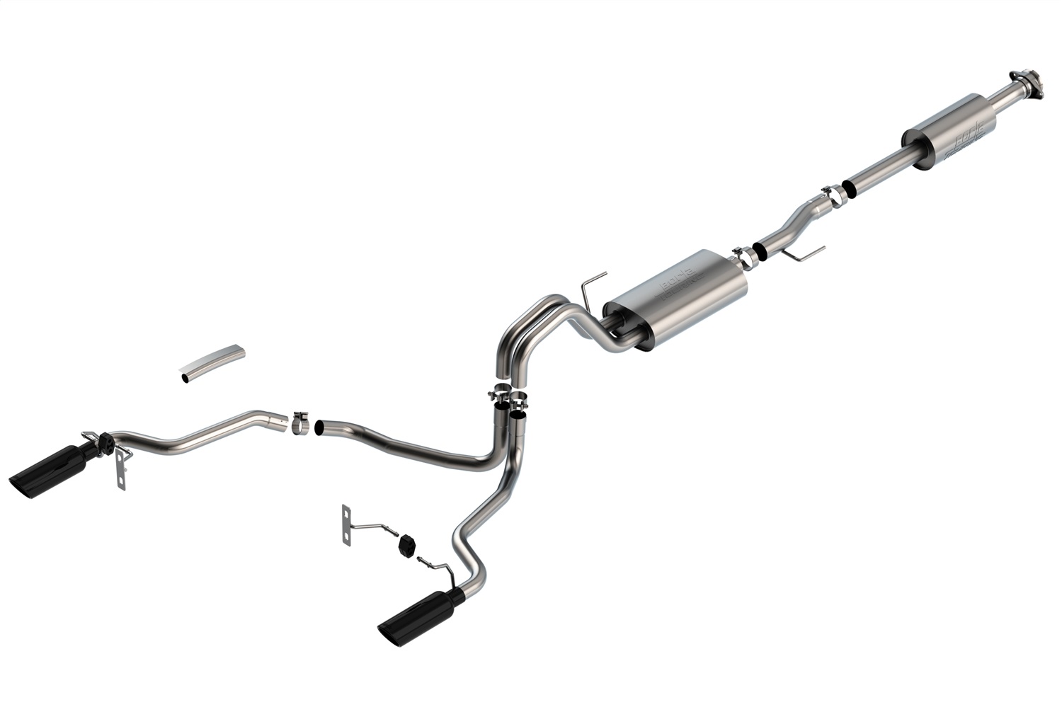 Borla Fit F-150 2021 2.7L/3.5L 4DR CC SB EC STB 3/2.25 SRE CB Touring BLK CHR Tips