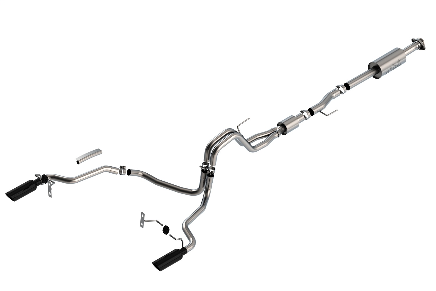 Borla Fit F-150 2021 5.0L 4DR CC SB EC STB 3/2.25 SRE Cat-Back S-Type Black Tips