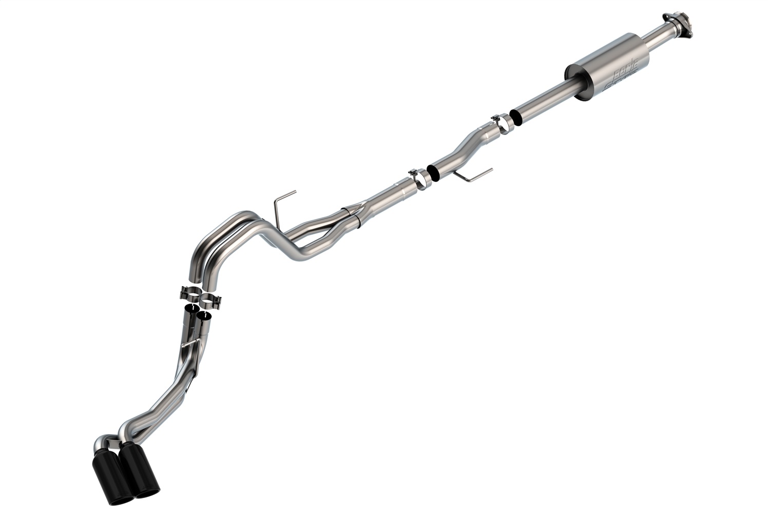 Borla Fit F-150 2021 2.7L/3.5L 4DR CC SB EC STB 3/2.25 DSE CB S-Type BLK CHR Tip
