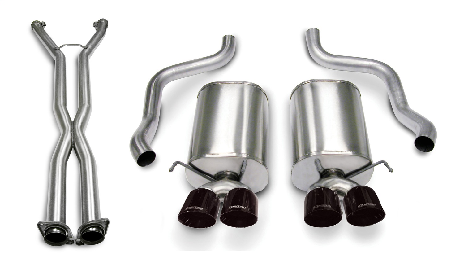 Corsa Performance 14169CB6BLK Sport Cat-Back Exhaust System Fits 06-08 Corvette