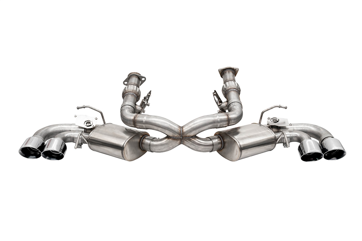 Corsa for 2020 Corvette C8 3in Valved Cat-Back 4.5in Pol Quad Tips Fits Factory