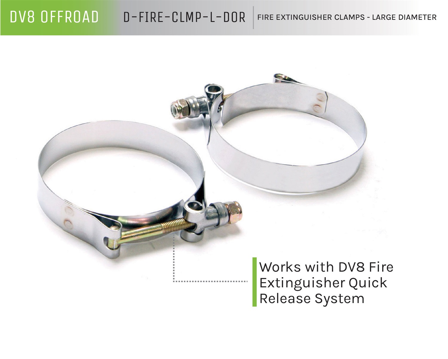 DV8 Offroad D-FIRE-CLMP-L-DOR Fire Extinguisher Clamps