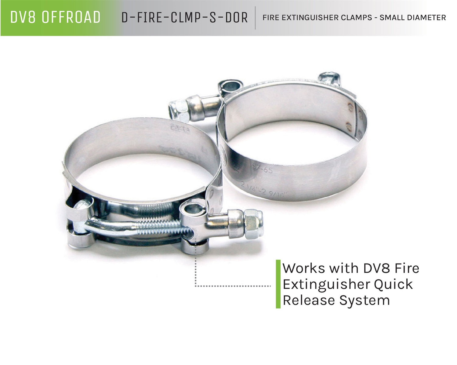 DV8 Offroad D-FIRE-CLMP-S-DOR Fire Extinguisher Clamps