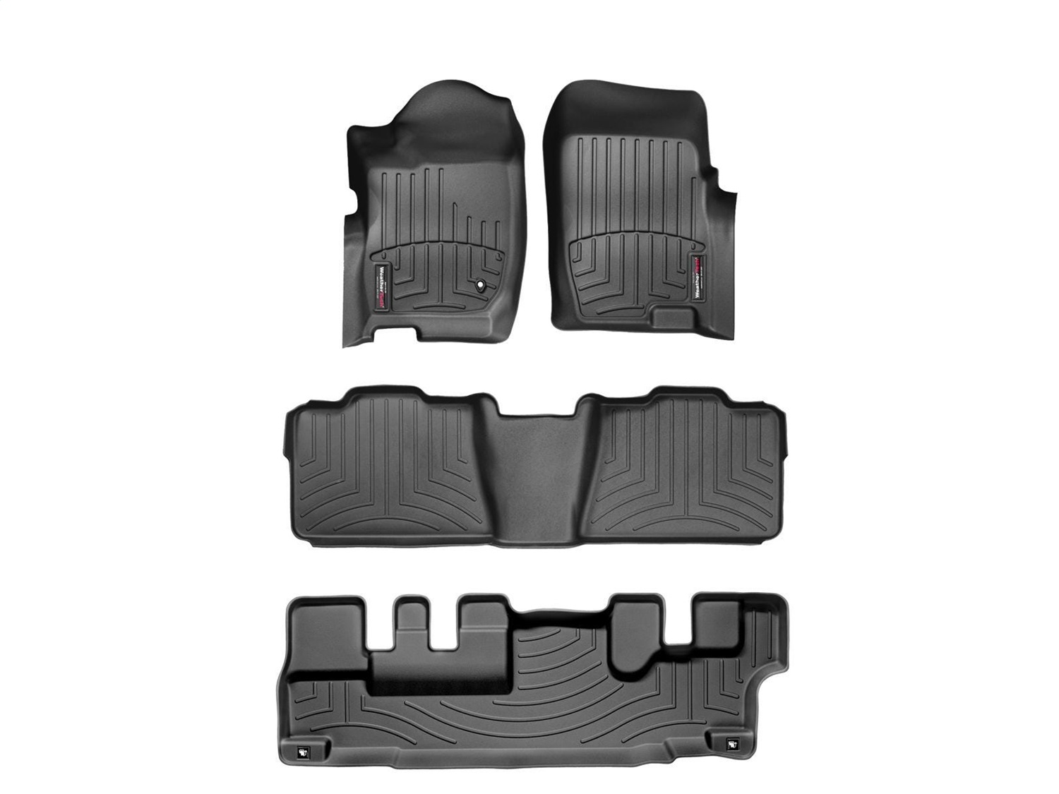 Weathertech - 44043-1-2-3 - Front Rear and Third Row - Floor Mat Set