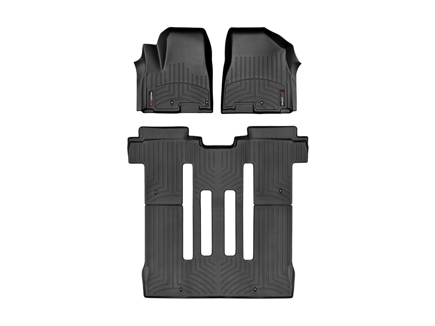 Weathertech - 44709-1-2 - Front Rear and Third Row - Floor Mat Set