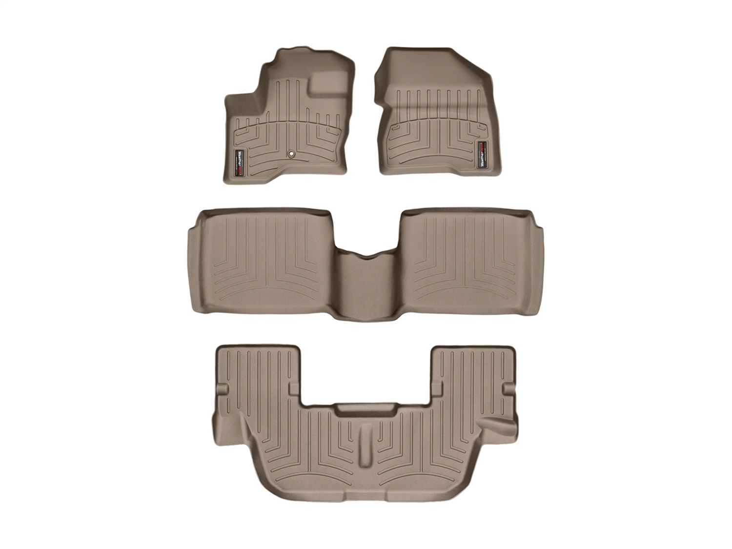 Weathertech - 452081-456502-453593 - Front Rear and Third Row - Floor Mat Set