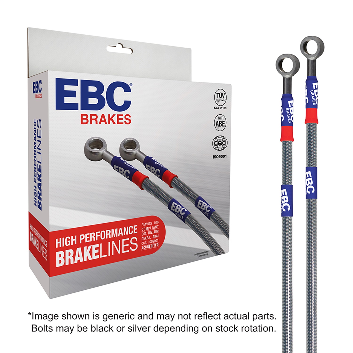 EBC Brakes BLA7403-4L EBC Stainless Braided Brake Lines Fits 11-17 Juke