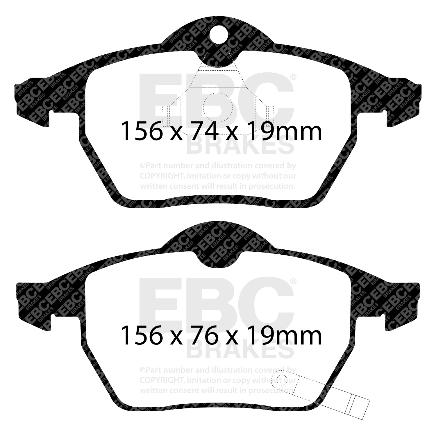 EBC DP31443C - Redstuff Ceramic Low Dust Front Brake Pads
