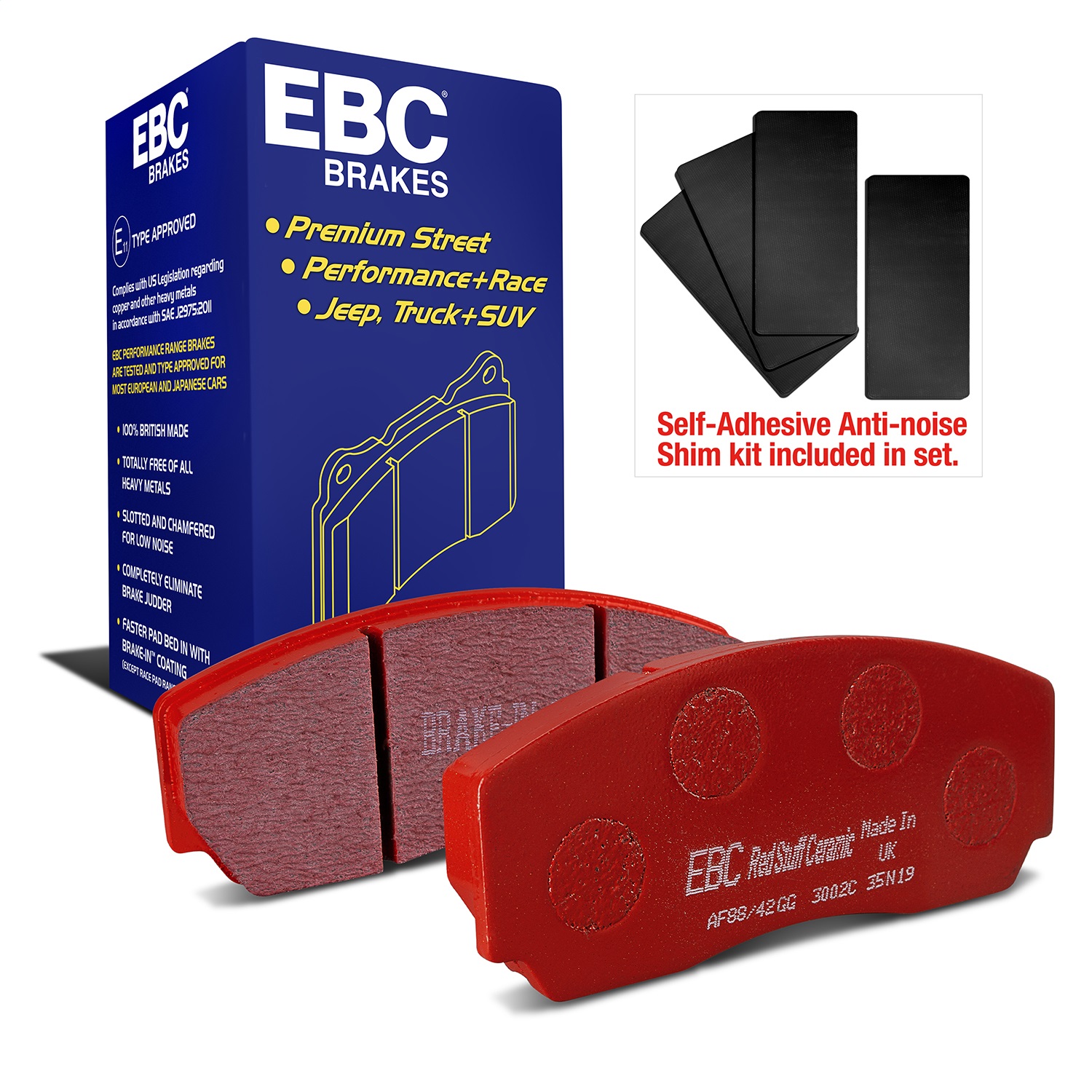 EBC Brakes DP3002C Redstuff Ceramic Low Dust Brake Pads Fits 93-04 Esprit Virage