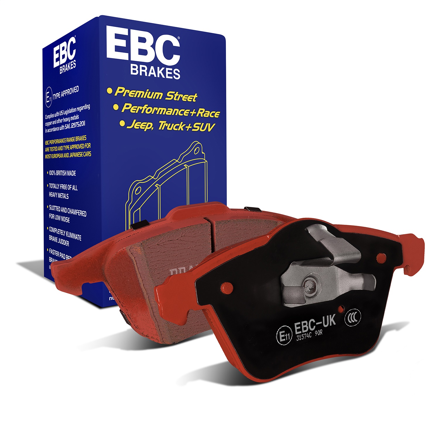 EBC Brakes DP31574C Redstuff Ceramic Low Dust Brake Pads Fits 3 9-3 C70 S40 V50
