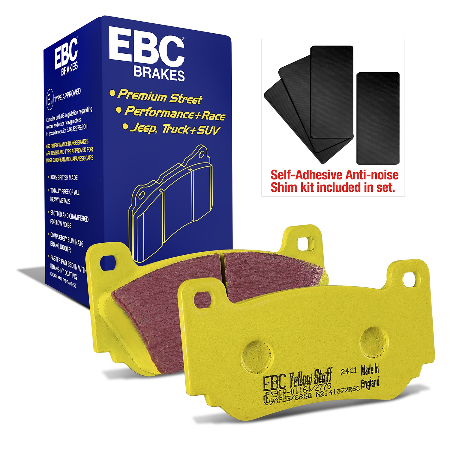 EBC Brakes DP41377R Yellowstuff Street And Track Brake Pads Fits 08-11 Exige