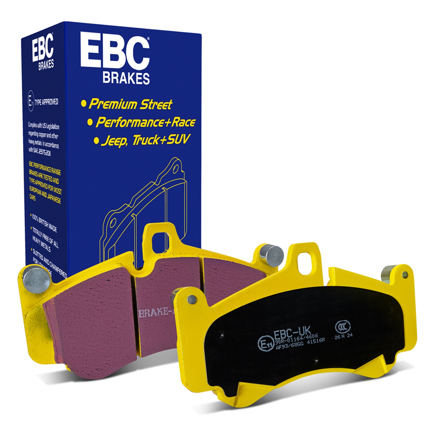EBC Brakes DP41516R Yellowstuff Street And Track Brake Pads Fits 02-14 911