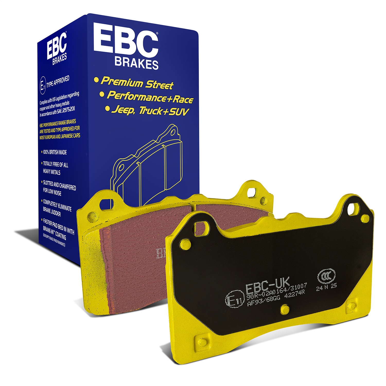 EBC Brakes DP42274R Yellowstuff Street And Track Brake Pads Fits 16-18 Focus
