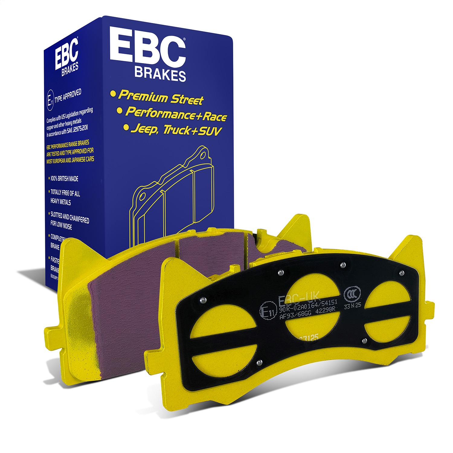 EBC Brakes DP42298R Yellowstuff Street And Track Brake Pads Fits 16-18 C63 AMG