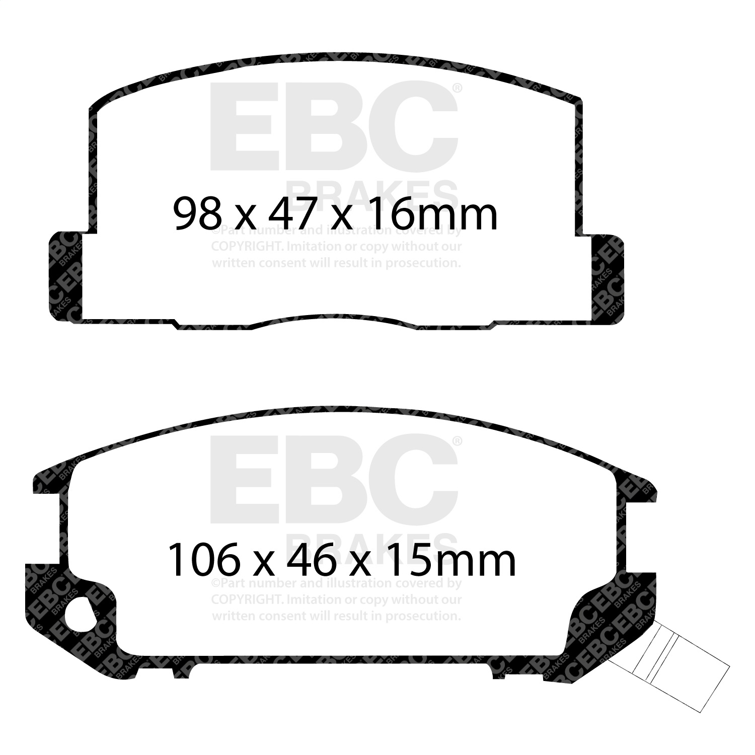 EBC Brakes DP4602R Yellowstuff Street And Track Brake Pads Fits 85-89 MR2