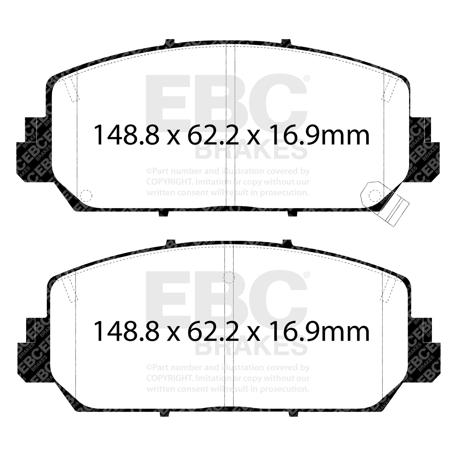 EBC Brakes DP33049C Redstuff Ceramic Low Dust Brake Pads Fits 16-22 Accord ILX