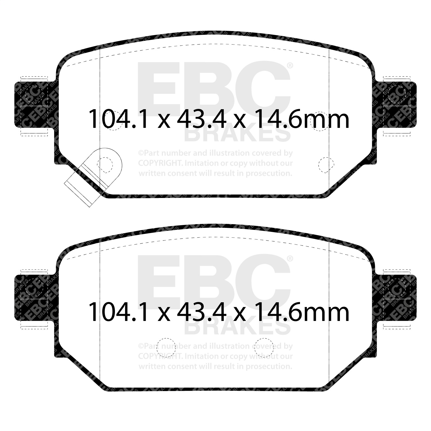 EBC Brakes DP33081C Redstuff Ceramic Low Dust Brake Pads Fits 17-18 3