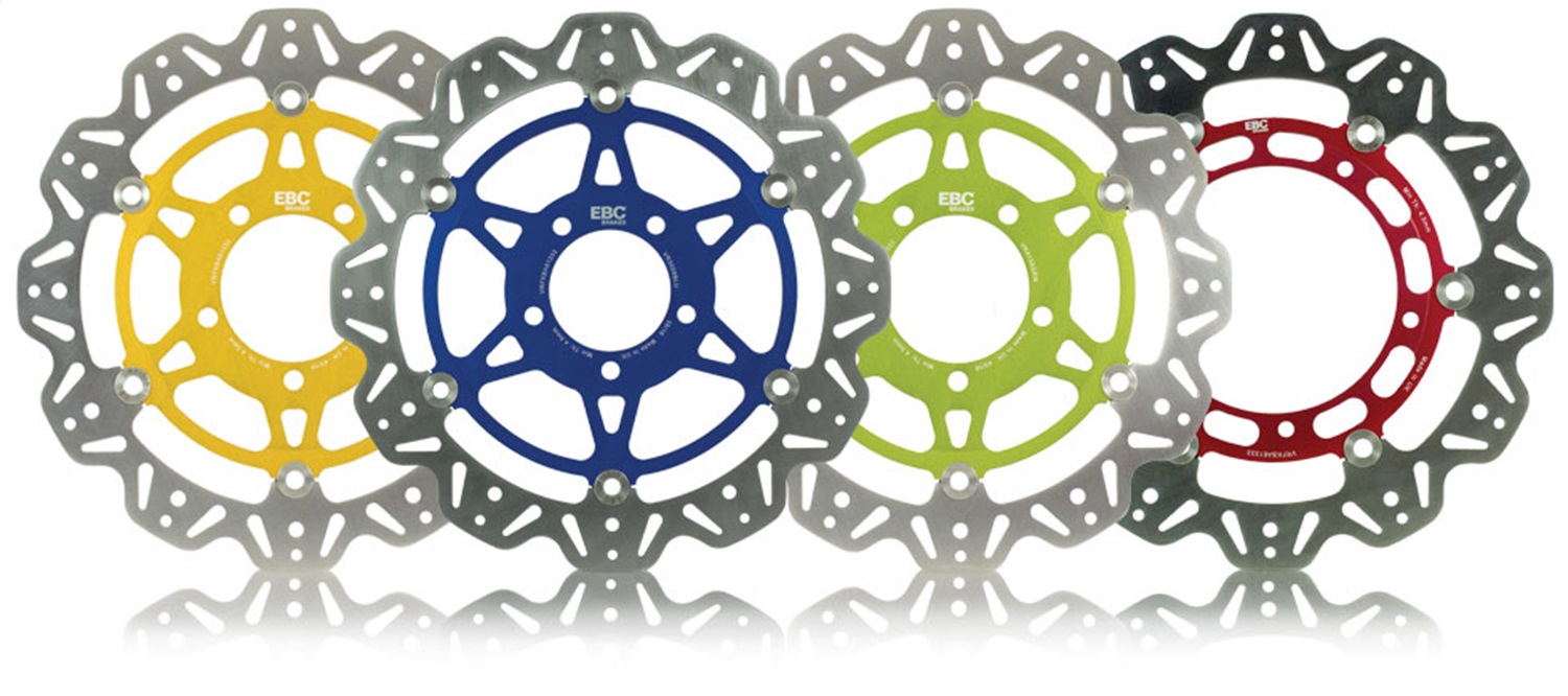 EBC-Brakes Vee-Series Sport Bike Disc (Red Hub) to fit Front Left Sportbike Vee Profile Floating Brake Rotors - EBC Brakes