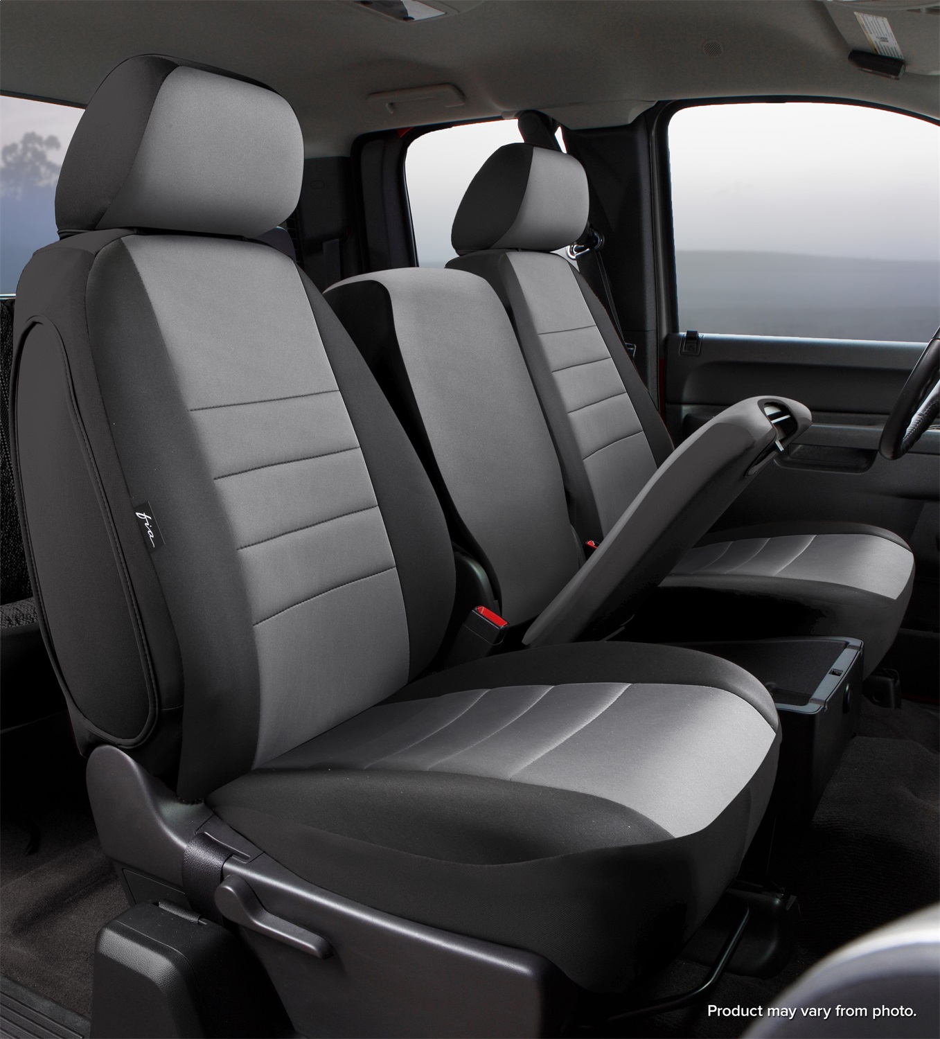 Fia NP97-35GRAY Neo Neoprene Custom Fit Truck Seat Covers - Tanga