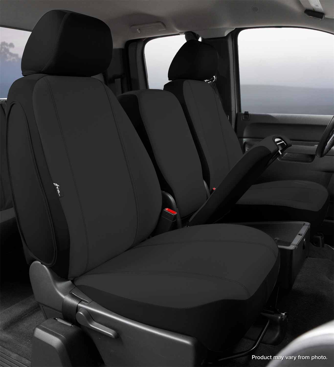 SP87-28 BLACK Fia Seat Cover 40/20/40 Split Bench With Adjustable