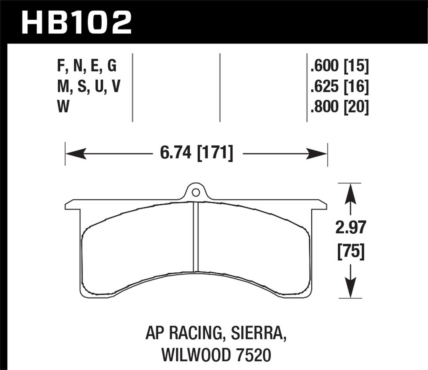 Hawk Performance HB102F.800 HPS Disc Brake Pad