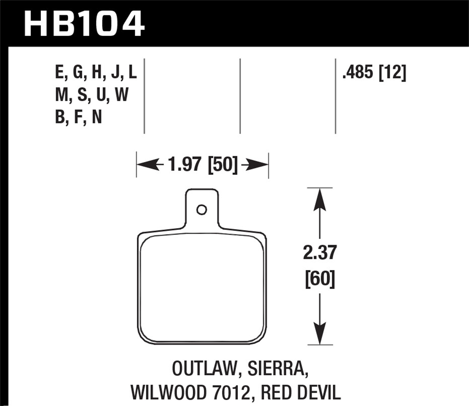 Hawk Performance HB104F.485 HPS Disc Brake Pad
